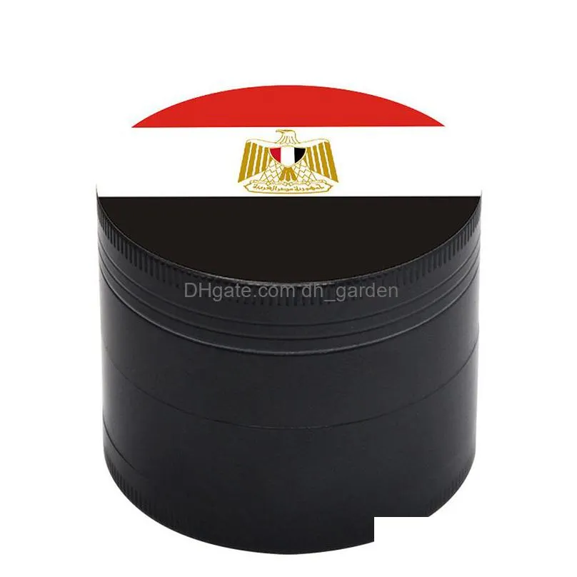 flag herb smoke grinder 50mm diameter tobacco crusher 4 layer zinc alloy mental grinders