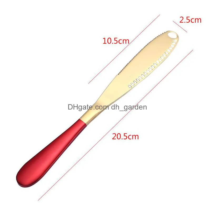 stainless steel butter knife baking tools with hole cheese jam spreaders cream knifes hangable home multifunctional dessert tool