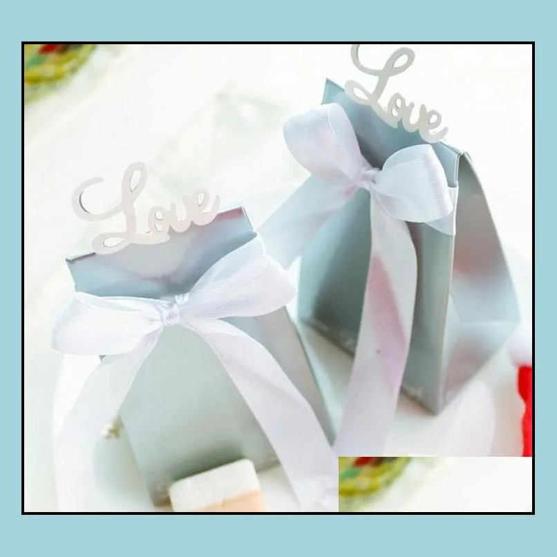 personalized rings wedding party favors box love bird sweets candy choclate boxes gifts present wrap bag with bow blue