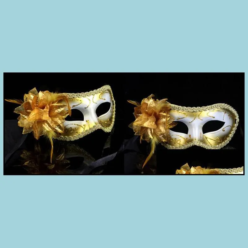 new women y hallowmas venetian costume half mask masquerade masks flower feather masks dance party theatre prop ball wedding festive