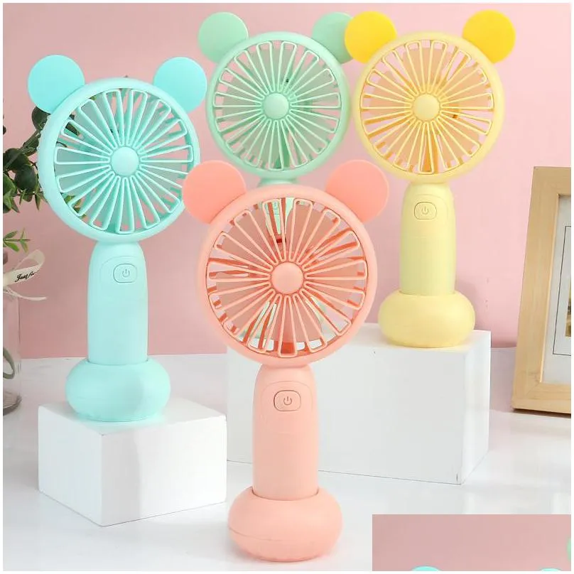 summer party favor outdoors portable hold mini charging fan cartoon with light usb pocket fans office pleasantly cool gift 7 7lj t2