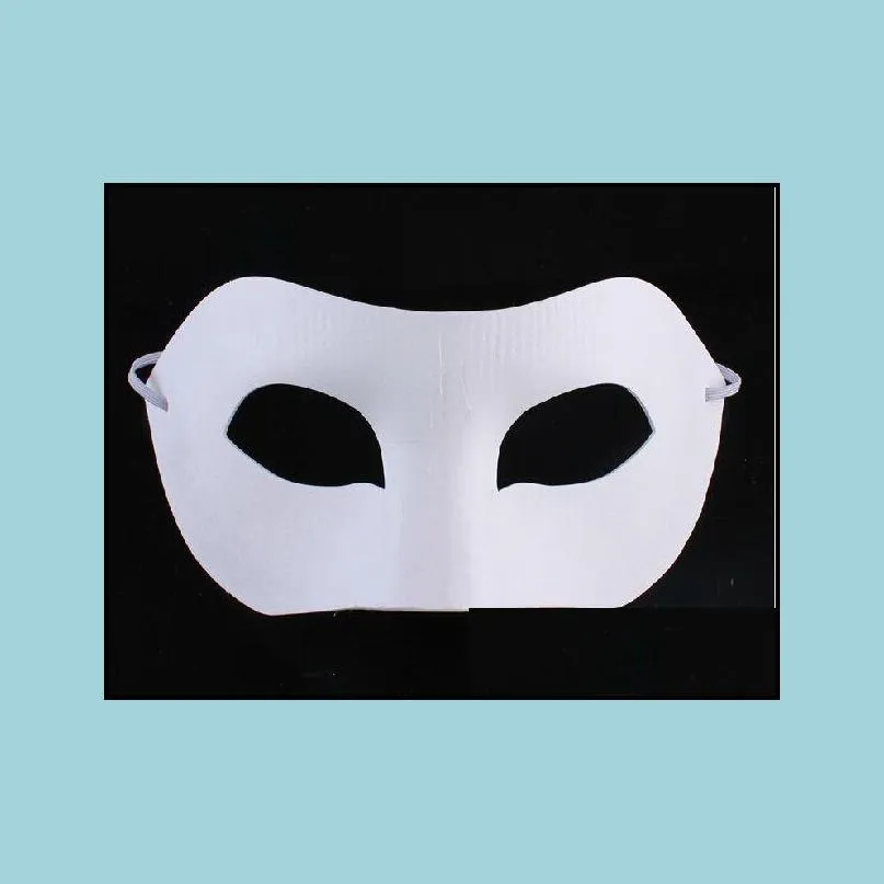 white half face mask halloween blank paper zorro mask diy hiphop mask handpainted masks street dancing christmas gifts 120pcs/lot