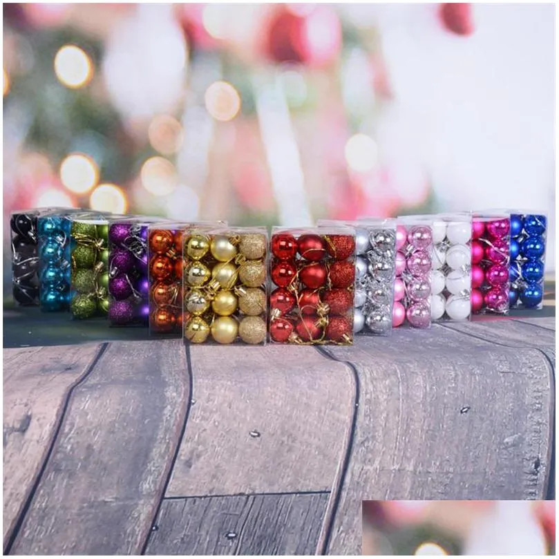 24 pcs/set glitter christmas tree ball baubles colorful xmas party home garden christmas decoration supplies 20220113 q2