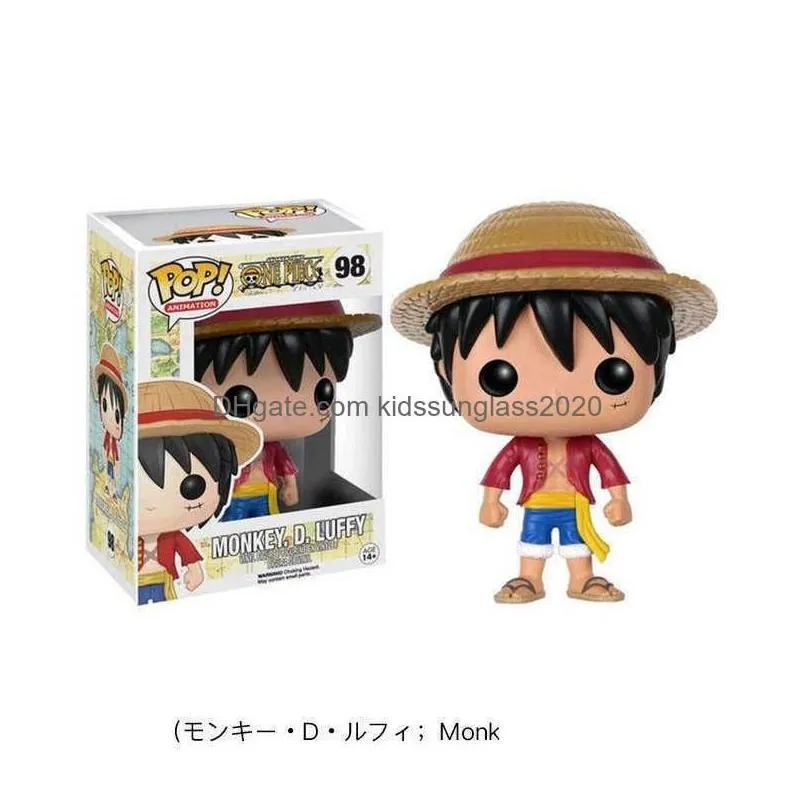 Action Toy Figures Huiya01 Funko  One Piece Luffy Tony Chopper Ace Zoro Roronoa Three Swords Fans Model Statue Home Desktop Car