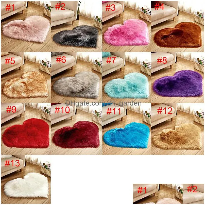 plush heart shaped carpet soft and comfortable home non slip rugs living room bedroom decoration products 70x90cm