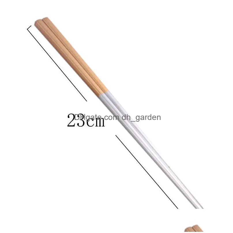 stainless steel chopsticks 23cm metal tableware easy to clean household kitchen tablewares wedding holiday supplies