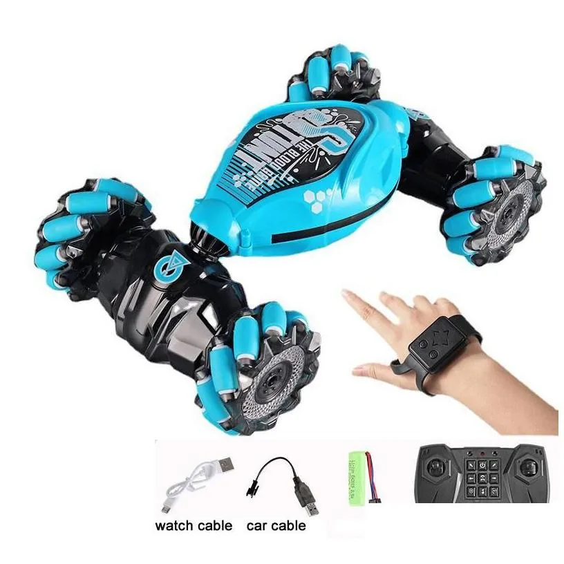 Electric/Rc Car Rc Car Gesture Toys 4Wd Remote Control Hand Controlled All Terrains Monster Trucks Stunt S With Lights Music Drop De