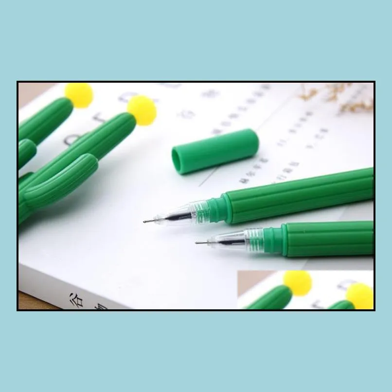 cactus ballpoint black 0.5mm gel ink rollerball pens school office writing pen student kid prizes supplies