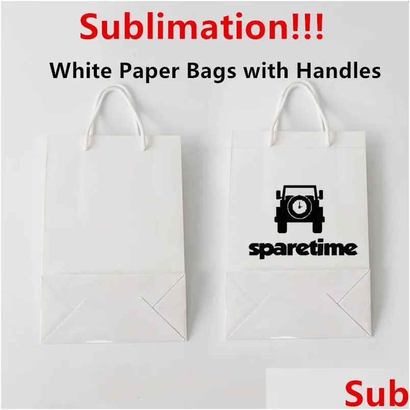 sublimation white paper bags with handles bulk white paper gift bags shopping bags for shopping gift merchandise retail party bulk gift