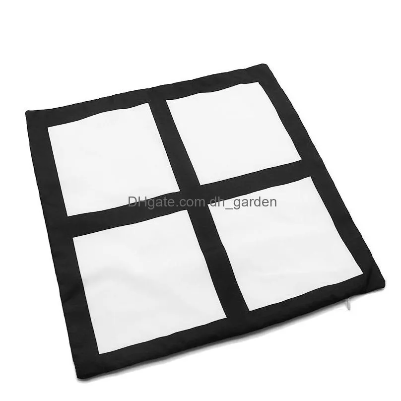 40x40cm sublimation blank household pillow case four square grid heat transfer living room sofa diy decorative pillowcase