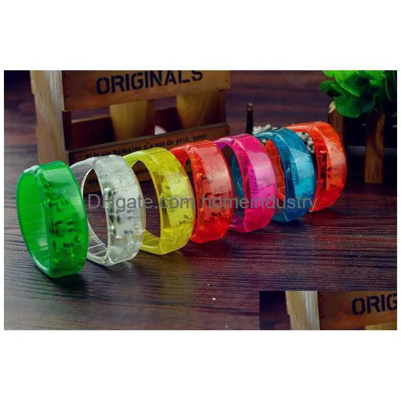 sound control led flashing bracelet light up music activated bangle luminous wristband for party night club bar disco cheer 3 2gl z