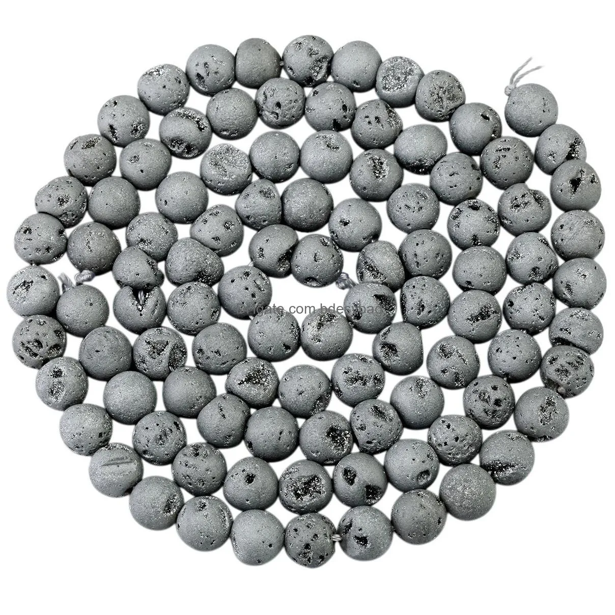 12mm druzy agate crystal round beads 32pcs dursy quartz organic gemstone spherical energy stone healing power for jewelry bracelet mala necklace making 1