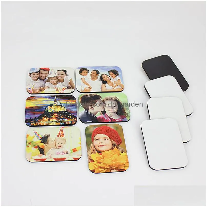 heat transfer mdf refrigerator magnet square wooden sublimation blank magnetic sticker household decoration products diy gift