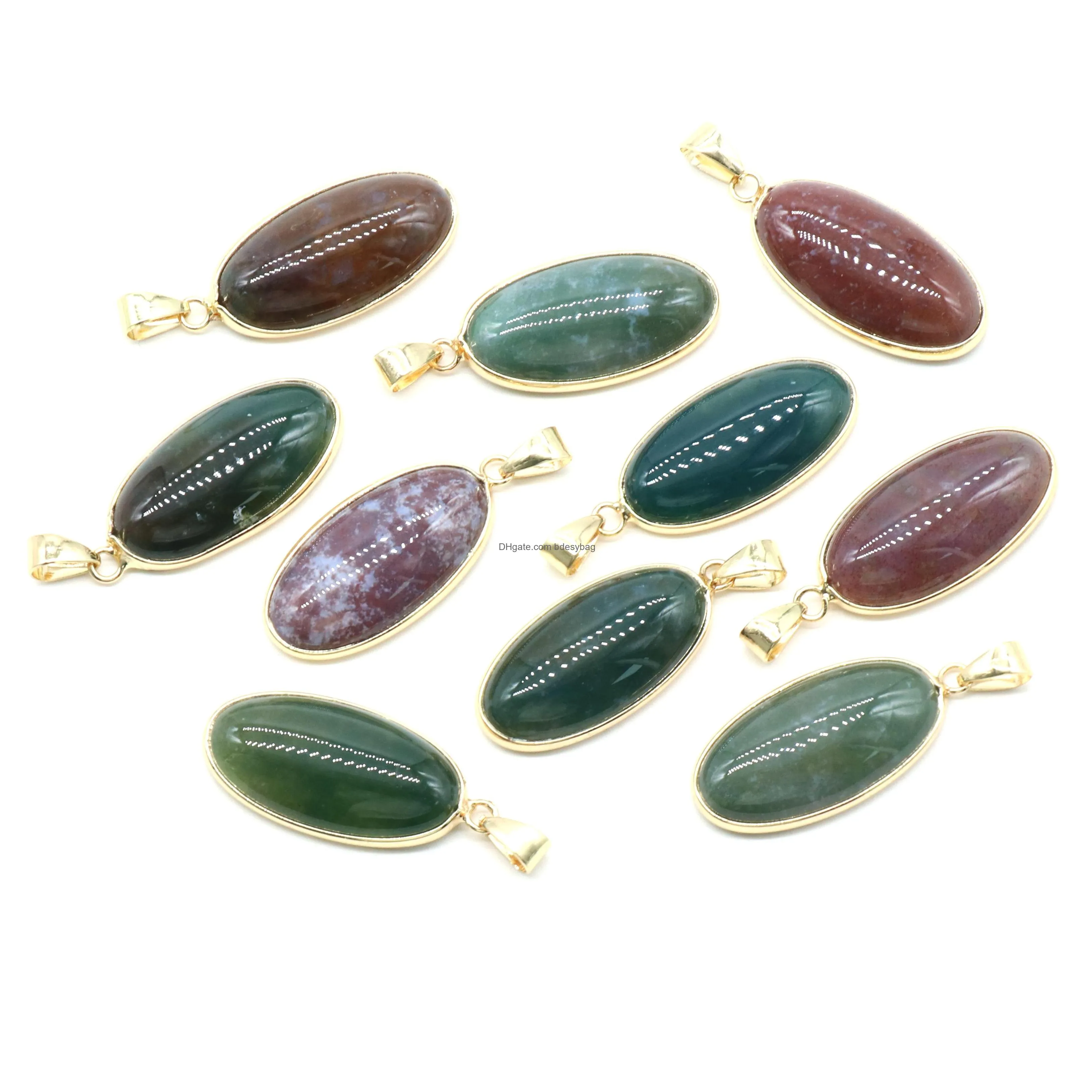 natural stone pendants waterdrop shape mixed stone agate green aventurine chakra healing stones charms for jewelry making necklace