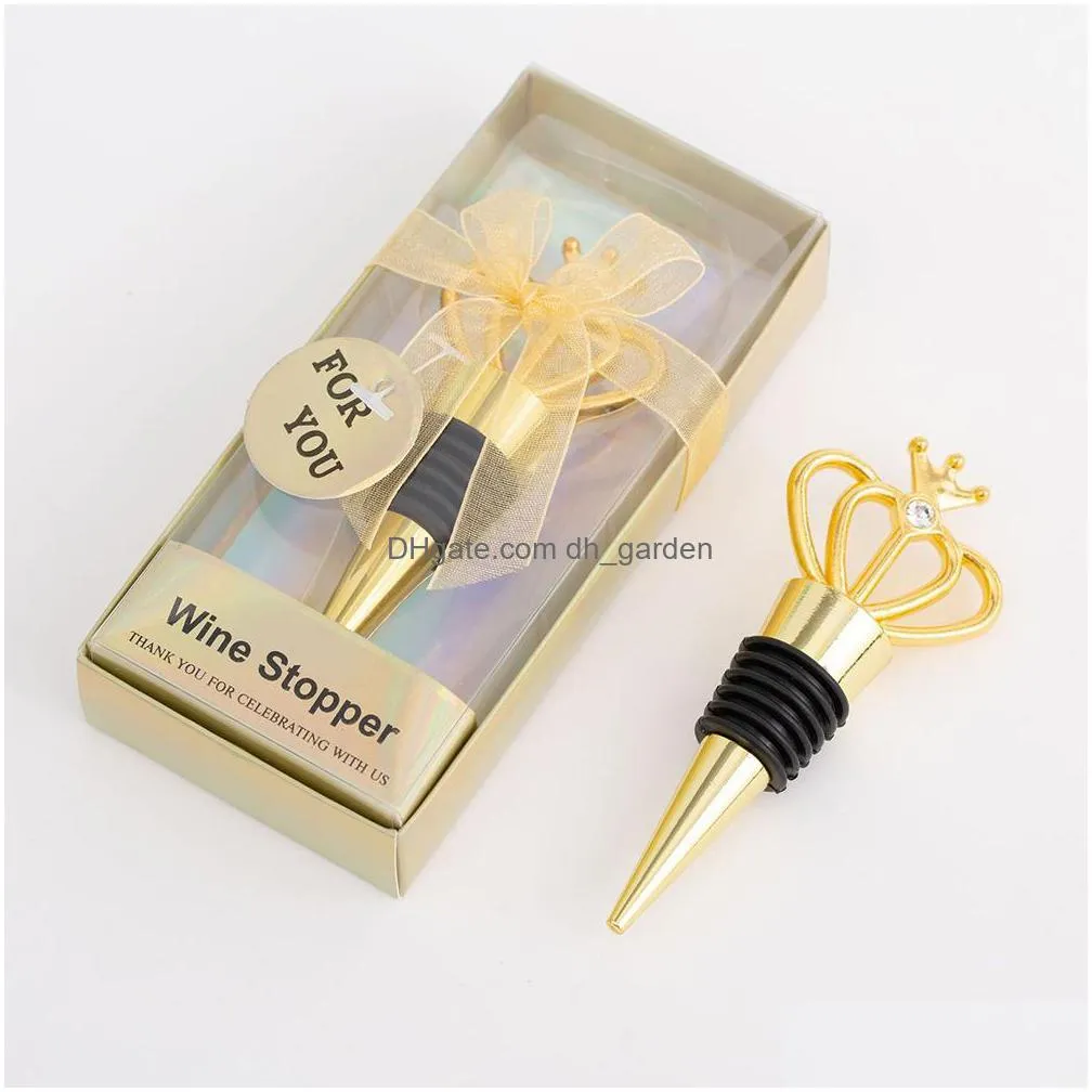 diamond crown wine stopper home kitchen bar tool fashion environmental protection metal seal stoppers wedding guest gift