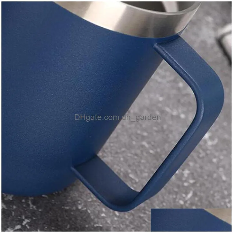 12oz stainless steel mug thermos bottle simple handle coffee cup with silicone sealing lid household water cups