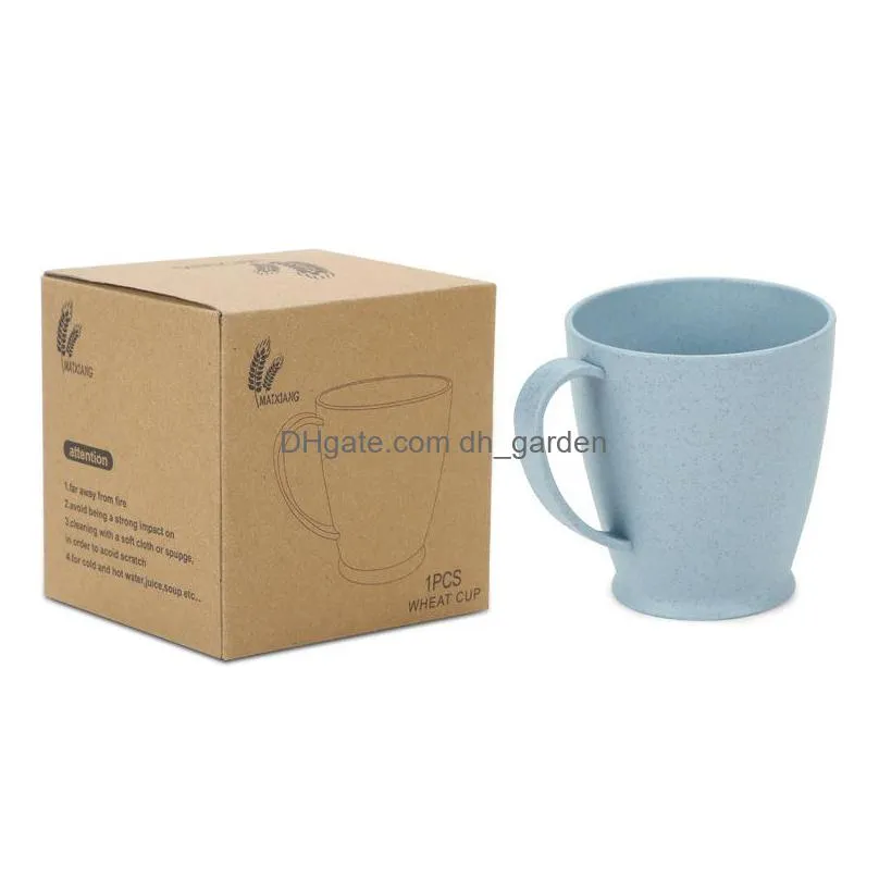 wheat straw mugs solid color office plastic coffee cup ecofriendly household water cup