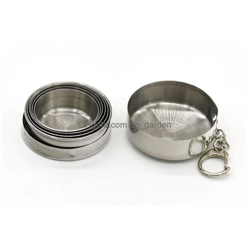 stainless steel folding cup keychain drinkware s/m/l outdoor camping portable retractable travel telescopic cups