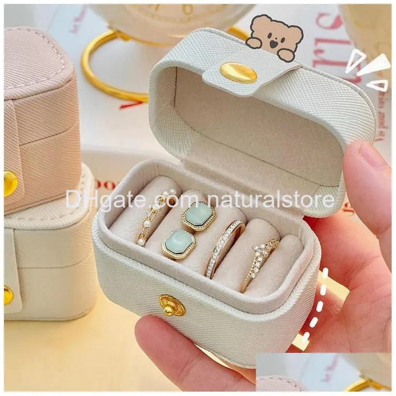 portable mini jewelry box ring organizer earrings storage case packaging necklace holder gifts cases jewelry boxes