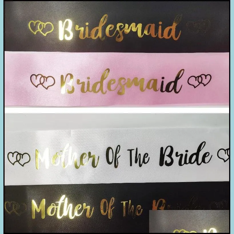 theme hen party bride to be bridesmaid champagne white black wedding sashes streamers bachelorette party decor for bride bridal shower