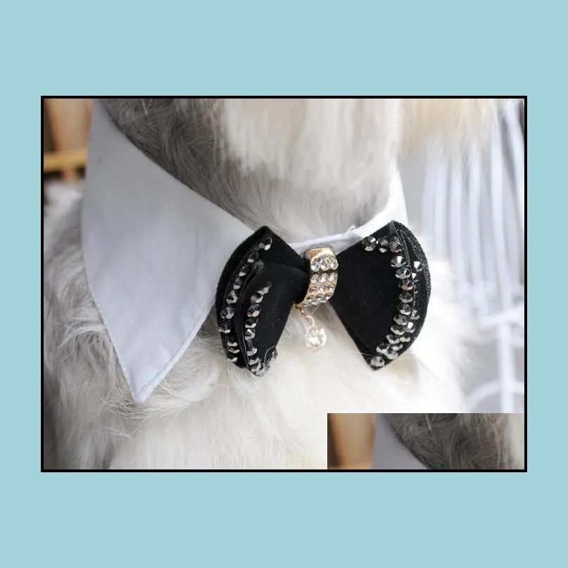 cool pet collars dog cat bowknot tie collar pet supplies wedding chirstmas gifts 5 designs boutique