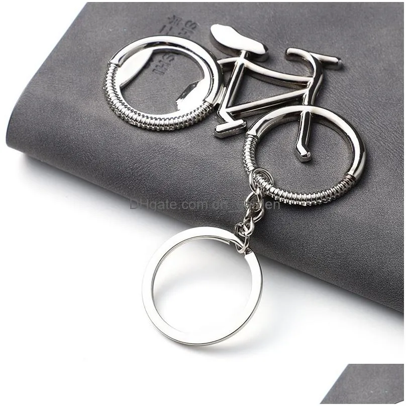 bicycle bottle opener keychain metal corkscrew key chain keyring kitchen tools