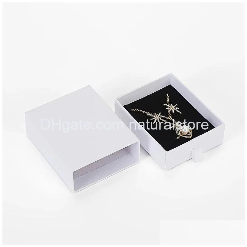ring box kraft earrings pendant gift boxes high quality jewelry organizer display paper packaging
