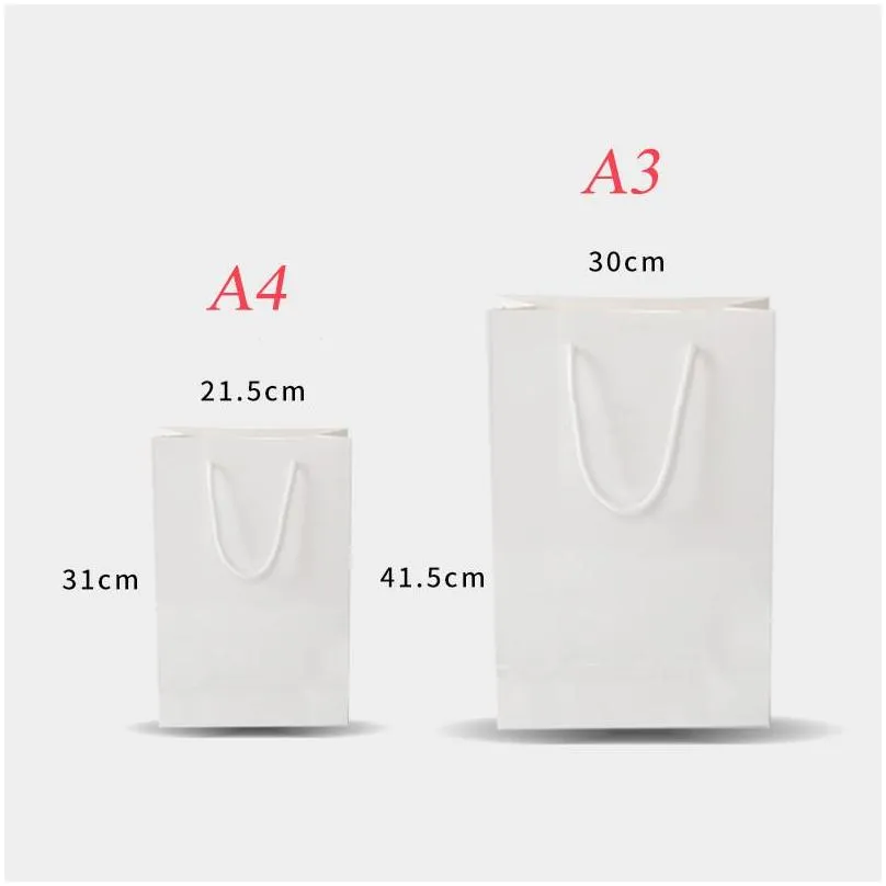sublimation white paper bags with handles bulk white paper gift bags shopping bags for shopping gift merchandise retail party bulk gift box