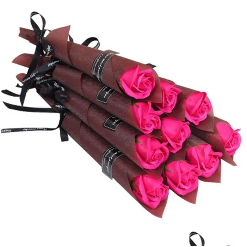 soap flower multi color single branch artificial rose wedding valentines day activity gift market promotion accessories 0 95xl h1