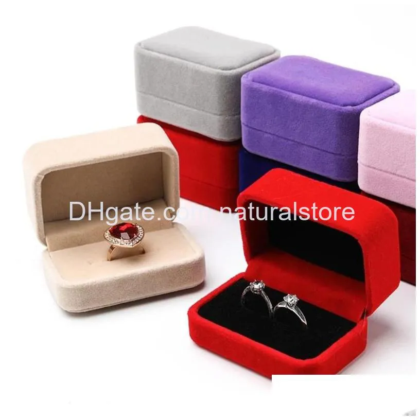 double ring box earrings jewelry packaging case storage gift jewelry boxes display organizer for engagement wedding