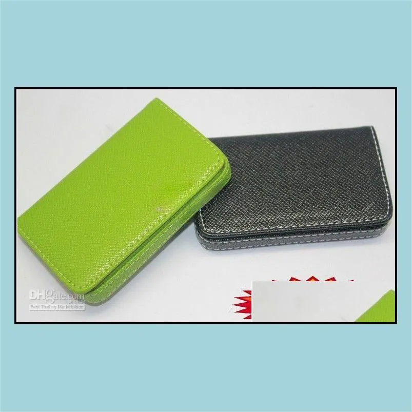 business party favors men women luxury pu leather business cards case bank credit card wallet cases holders box