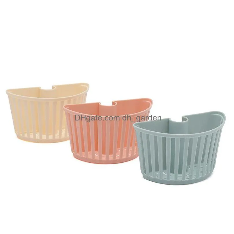 plastic sink drain basket debris rack sponge storage racks simple solid color hanging home kitchen faucet shelf