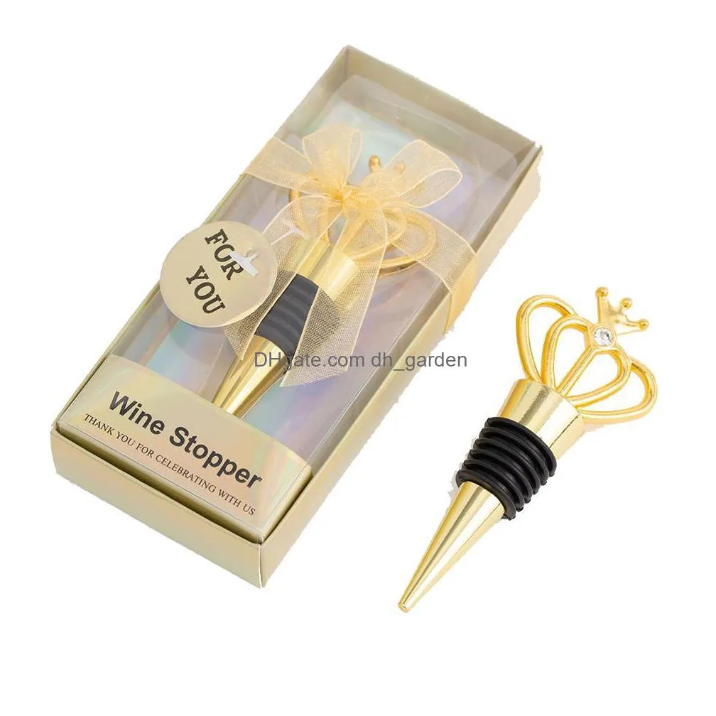diamond crown wine stopper home kitchen bar tool fashion environmental protection metal seal stoppers wedding guest gift