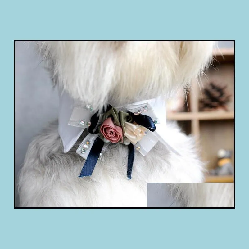 cool pet collars dog cat bowknot tie collar pet supplies wedding chirstmas gifts 5 designs boutique