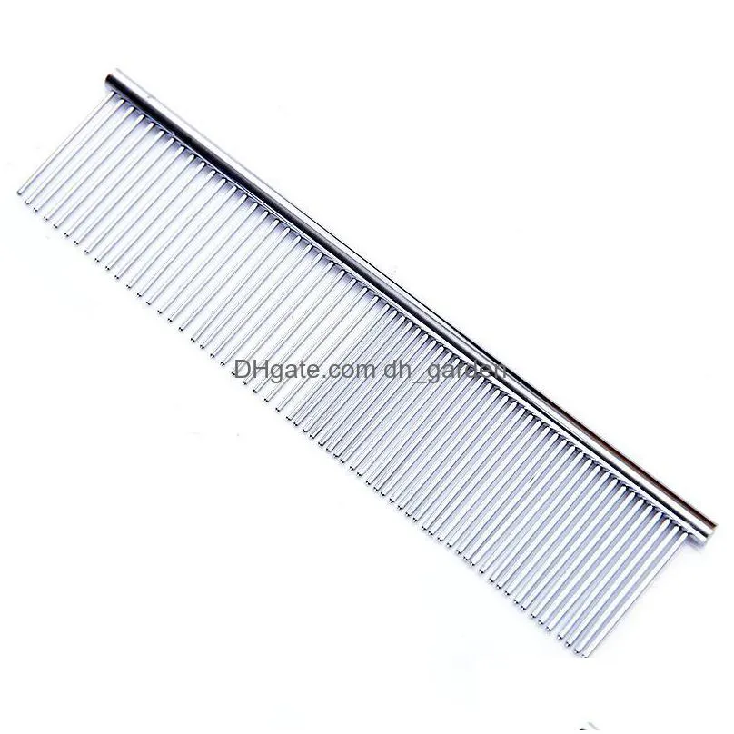 pet stainless steel comb anti static cat and dog grooming hair combs cleaning brush pets supplies 19x4cm