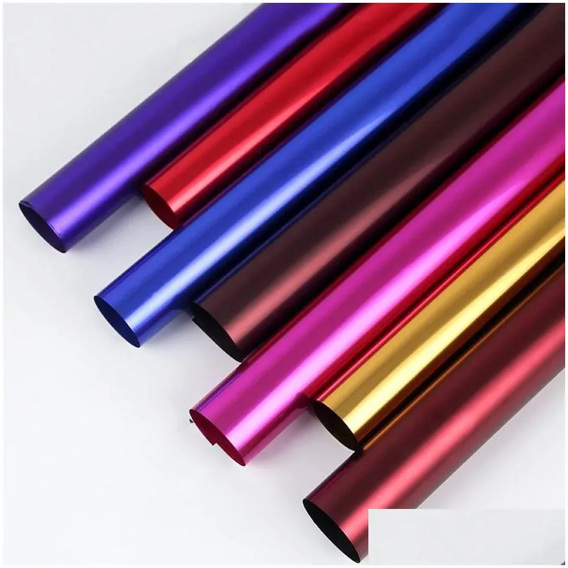 platinum waterproof wrapping paper gift packing papers colorful glossier diy pure colour packag materials party backdrop arrange 11 5cy