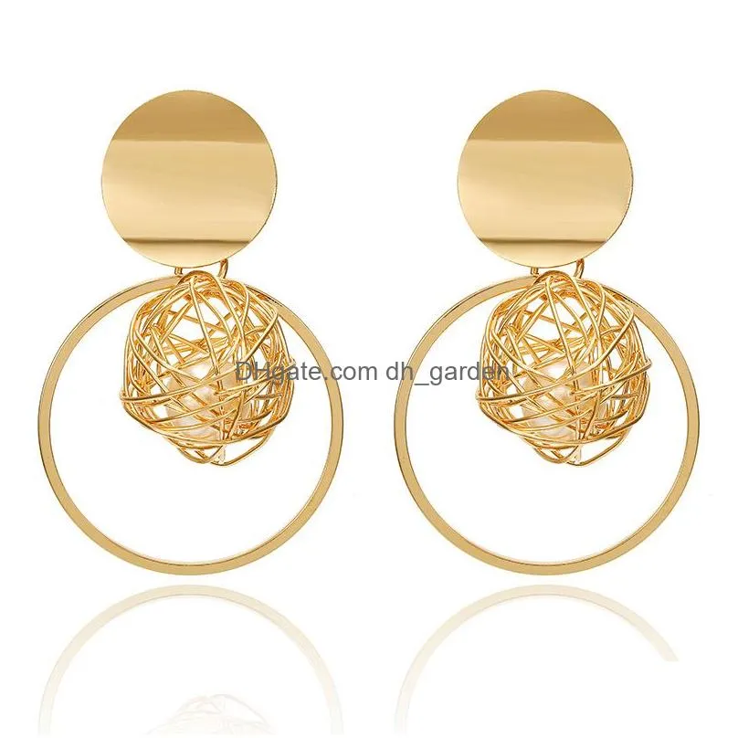 Hoop & Huggie Fashion Statement Hie 2021 Big Geometric Earrings For Women Hanging Dangle Earring Drop Modern Jewelry Drop De Dhgarden Otksc