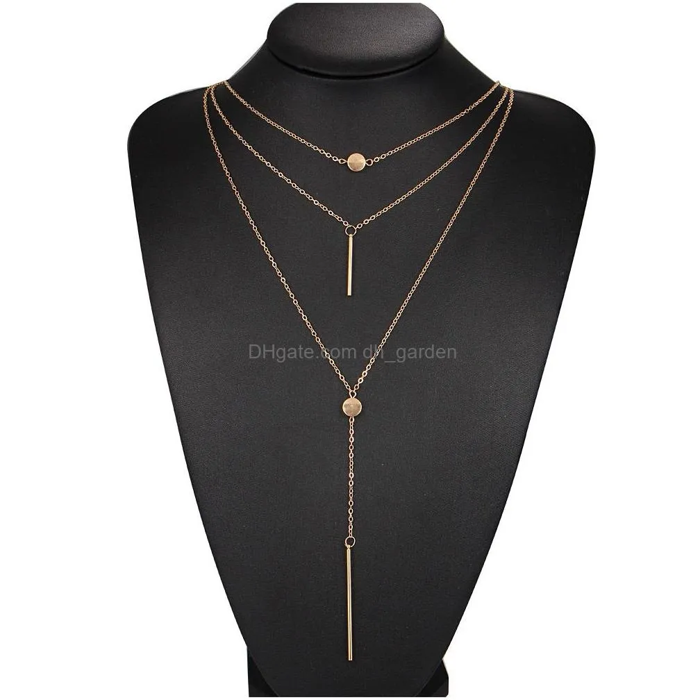 Pendant Necklaces New Bohemian Long Pendant Necklaces Lady Vintage Gold Star Necklace Mtilayer Statement Jewelry For Women G Dhgarden Otuoj