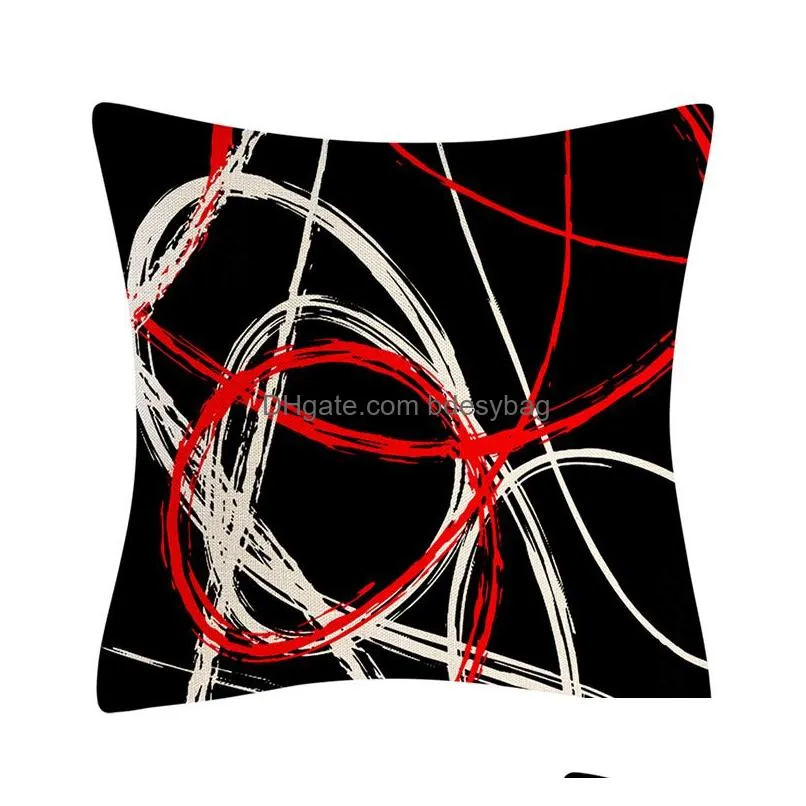 Cushion/Decorative Pillow Modern Abstract Decorative Pillows Case Sofa Style Cushion Er Decor Home For Bed Linen Throw Pillowcase 45X4 Dht1L