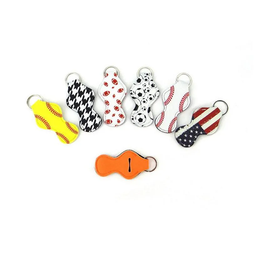 neoprene handy lip balm holder chapstick holder tracker with key chains gift for kids and adult