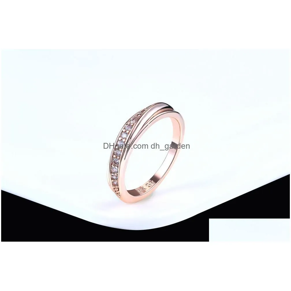 Band Rings Wedding Ring For Women Lovers Simple Cubic Zirconia Rose Gold Color Fashion Jewelry Zyr314 Zyr317 Drop Delivery Je Dhgarden Ot6Cn