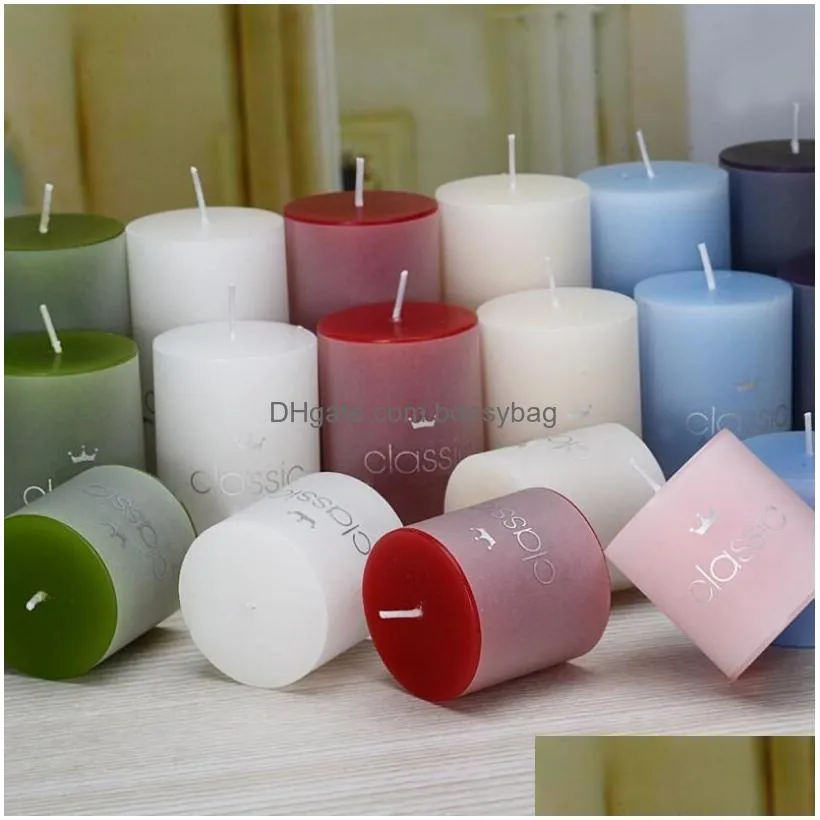 Scented Candle Smokeless Scented Candles Classic Cylindrical Birthday Romantic Small Candle Wedding Western Food Candlestick Column Wa Dhfcz