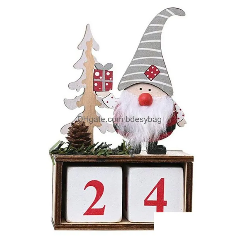 Christmas Decorations Creative Calendar Merry Christmas Decorations Pine Cone Wooden Ornaments For Home Noel Xmas New Year Gifts Drop Dhlkt