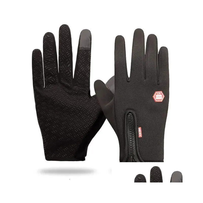 cycling gloves winter mens gloves warm touchscreen sport fishing splash-proof skiing army cycling snowboard nonslip zipper women gloves