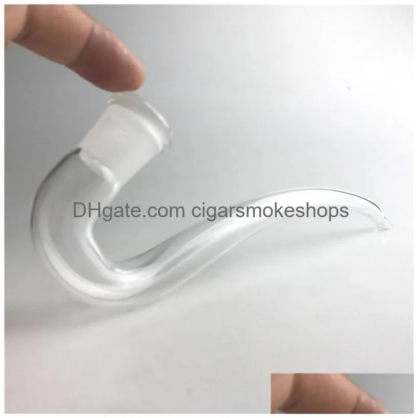 glass bong j hook adapter for ash catchers 14mm 18mm female glass straw curve tube pipes diy smoking accessories