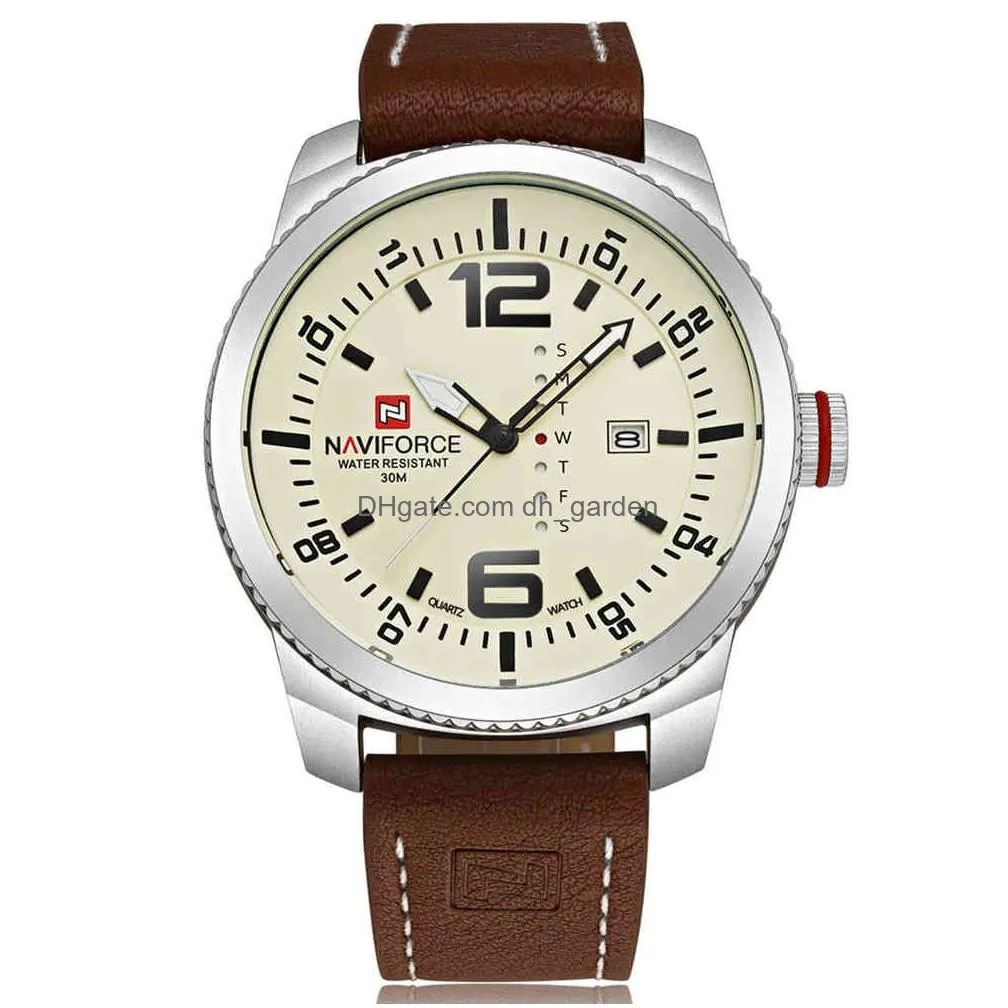 Wristwatches 2021 Luxury Brand Naviforce Date Quartz Watch Men Casual Military Sports Watches Leather Wristwatch Male Relo M Dhgarden Otyhb