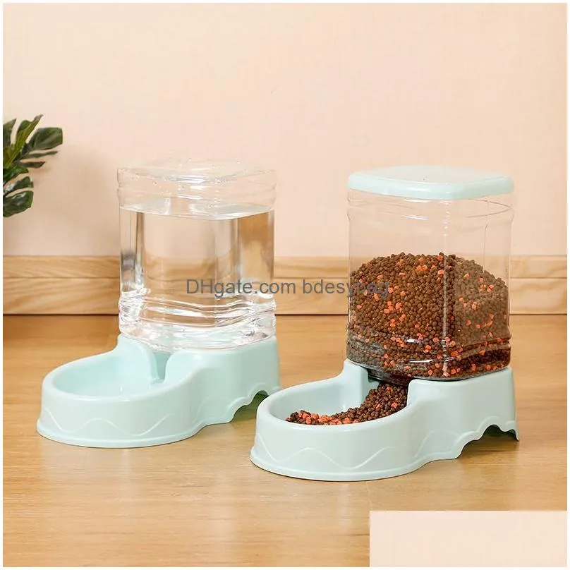 Cat Bowls & Feeders Pet Matic Feeding Bowls Dog Food Feeder Cat Water Large Capacity Dispenser 3.8 L Drop Delivery Home Garden Pet Sup Dh58B