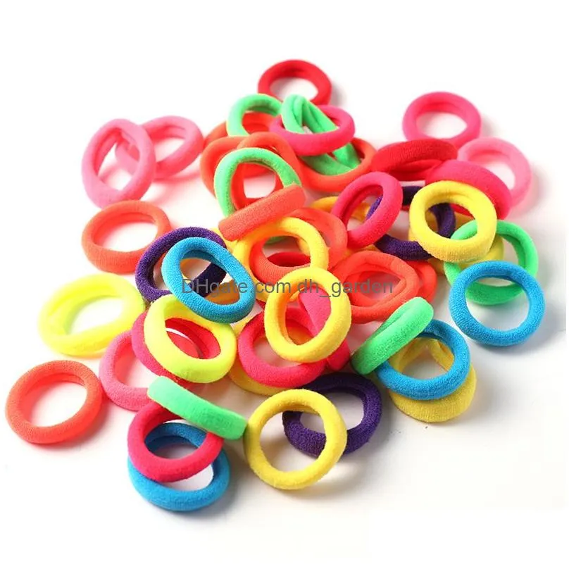 Hair Rubber Bands 50Pcs Girls Solid Color Elastic Hair Bands 3Cm Ponytail Holder Gum Headwear Ties Accessories Drop Delivery Dhgarden Otvnm