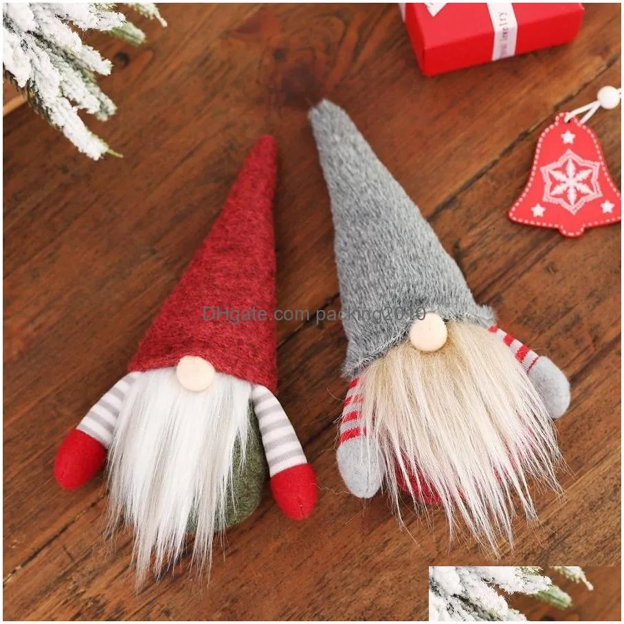 Christmas Decorations Christmas Handmade Swedish Gnome Scandinavian Tomte Santa Nisse Nordic Plush Elf Toy Table Ornament Xmas Tree De Dh8Sa