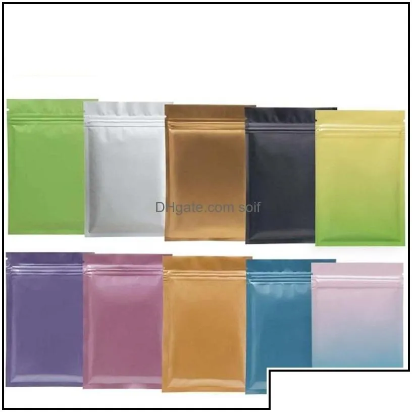Packing Bags 100Pcs/Color Mti Color Resealable Zip Mylar Bag Food Storage Aluminum Foil Bags Plastic Packing Smell Proof Pouches 1 J